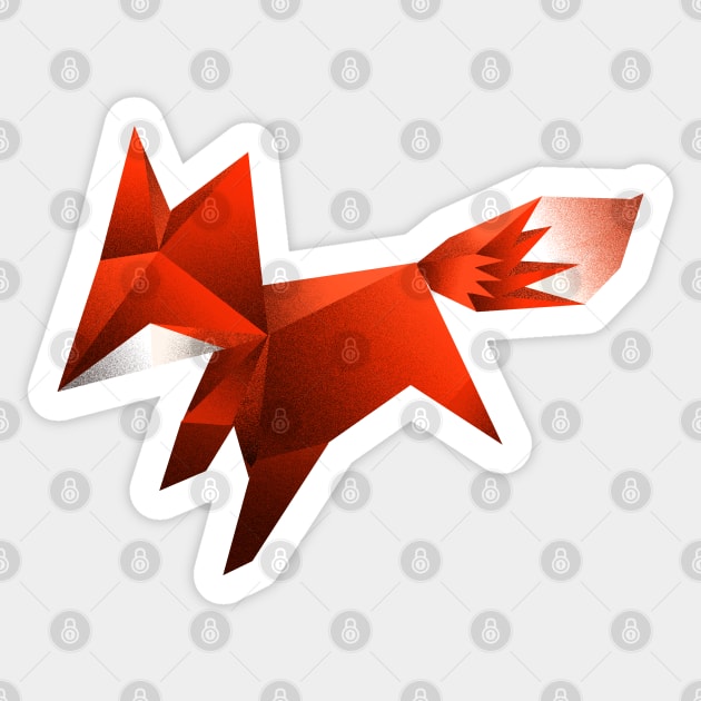 Cute Little Fox Sticker by Black Tee Inc